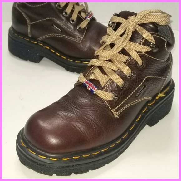 Size 6 US Women's Doc Dr. Marten's Brown Mahogany Heeled Heel Ankle Boots - Picture 16 of 17